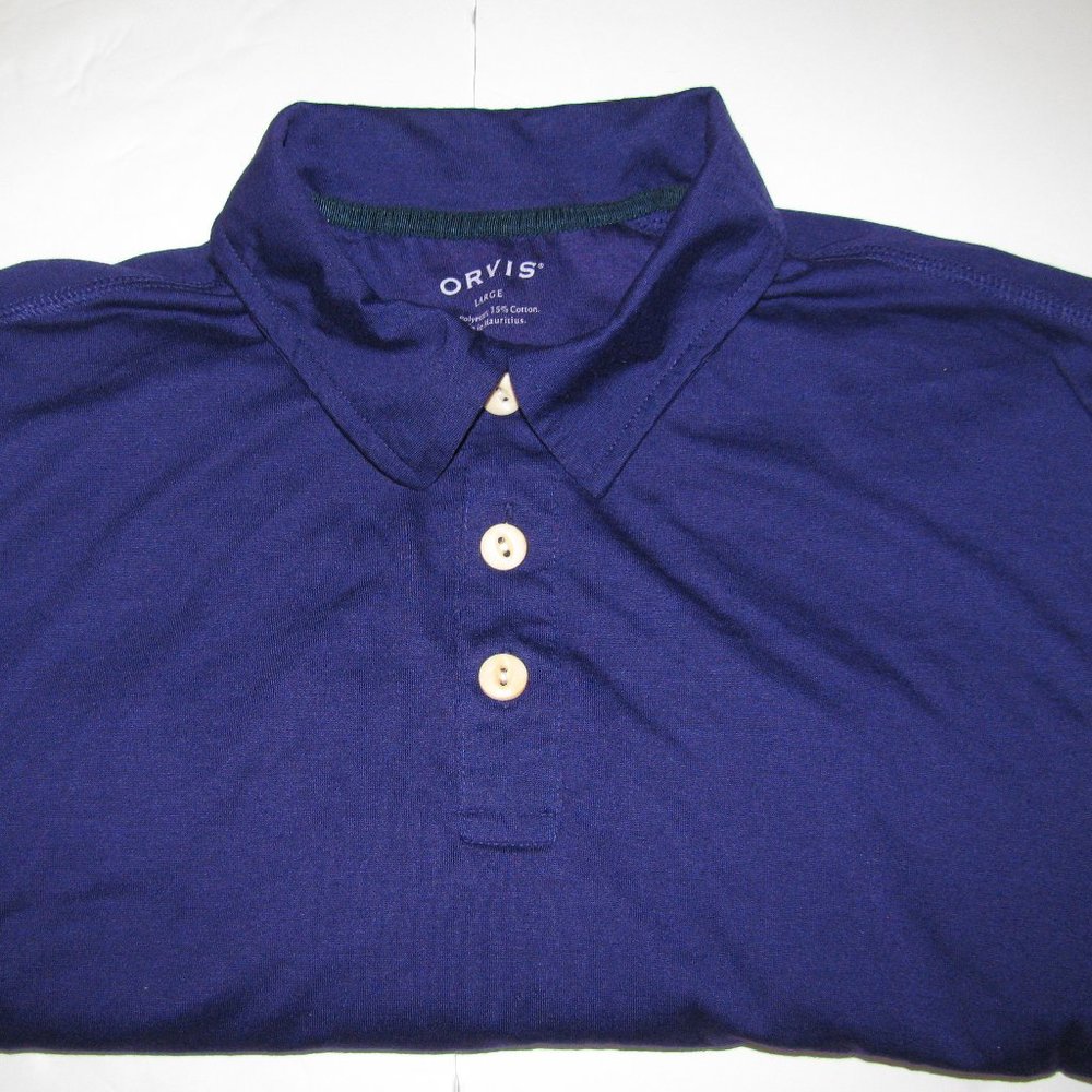 ORVIS Mens Purple SS Soft Polo Shirt Mens Large